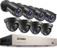 📷 zosi 8ch 5mp lite outdoor security camera system - h.265+ 8 channel video dvr recorder with 8x1920tvl weatherproof home cctv cameras, 80ft night vision, motion alert, remote access - no hard drive included logo