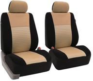 deluxe beige 3d air mesh front seat 🪑 cover set of 2 by fh group (compatible with airbags) logo