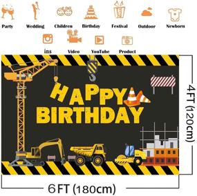 img 2 attached to 🏗️ Avezano Construction Theme Birthday Party Backdrop - 6x4ft Dump Truck Background for Digger Zone Boys Birthday Party Decoration - Dessert Table Banner