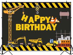 img 3 attached to 🏗️ Avezano Construction Theme Birthday Party Backdrop - 6x4ft Dump Truck Background for Digger Zone Boys Birthday Party Decoration - Dessert Table Banner