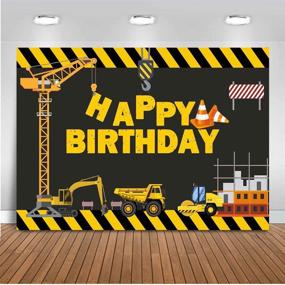 img 1 attached to 🏗️ Avezano Construction Theme Birthday Party Backdrop - 6x4ft Dump Truck Background for Digger Zone Boys Birthday Party Decoration - Dessert Table Banner