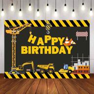 🏗️ avezano construction theme birthday party backdrop - 6x4ft dump truck background for digger zone boys birthday party decoration - dessert table banner logo