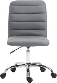 img 3 attached to Superior Comfort and Style: EdgeMod Polox Task Chair in Vegan Leather, Grey