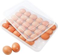 🥚 hansgo egg holder: convenient and stackable refrigerator deviled egg tray with lid and fridge egg dispenser – 30 egg box storage solution логотип