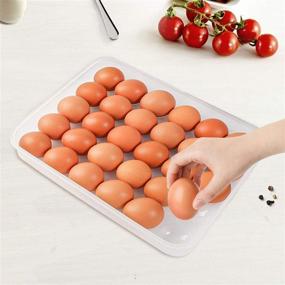 img 1 attached to 🥚 HANSGO Egg Holder: Convenient and Stackable Refrigerator Deviled Egg Tray with Lid and Fridge Egg Dispenser – 30 Egg Box Storage Solution