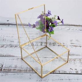 img 3 attached to 🎁 Hipiwe Vintage Glass Jewelry Organizer Box: Golden Metal Keepsake Holder for Dresser & Bathroom Decor, Wedding & Birthday Gift