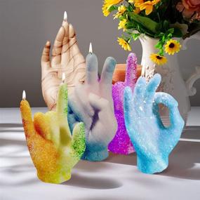 img 2 attached to FEBX 4PCS Gesture Candle Silicone Molds - 4 Unique Hand Shapes for DIY Aromatherapy Candle Making, Soap, Fondant Cake, Crystal Ornaments, Plaster Sculpture, Clay Crafts