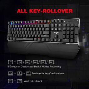 img 2 attached to 🎮 Havit Mechanical Keyboard and Mouse Combo - RGB Gaming, 104 Keys, Blue Switches, Wired USB Keyboards with Detachable Wrist Rest, Programmable Gaming Mouse for PC Gamer Computer Desktop (Black)
