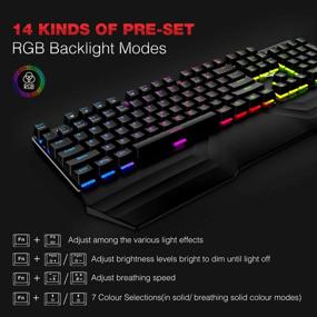 img 3 attached to 🎮 Havit Mechanical Keyboard and Mouse Combo - RGB Gaming, 104 Keys, Blue Switches, Wired USB Keyboards with Detachable Wrist Rest, Programmable Gaming Mouse for PC Gamer Computer Desktop (Black)