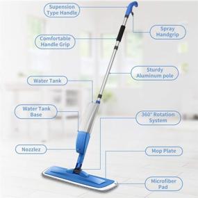 img 2 attached to 🧹 Bellababy Spray Mop with 4 Reusable Pads - Effective 360 Degree Rotatable Microfiber Mophead for Hardwood, Marble, Tile Surfaces