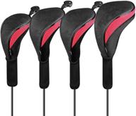 yueaglesky golf head covers for woods, driver, fairway & hybrid (4 sets) - long neck headcovers with interchangeable number tags (1, 3, 5, x) - universal fit for 460cc clubs логотип