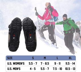 img 1 attached to 👟 Ice Cleats Snow Traction Cleats - Non-Slip Overshoe Rubber Crampons for Walking on Snow and Ice - Slip-on Stretch Footwear