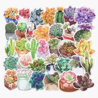 🌸 jasion 70-pcs watercolor flower, cactus & succulent sticker set for personalizing bottles, cars, laptops & more logo
