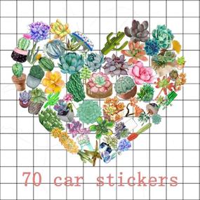 img 2 attached to 🌸 Jasion 70-Pcs Watercolor Flower, Cactus & Succulent Sticker Set for Personalizing Bottles, Cars, Laptops & More