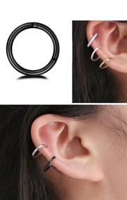 img 1 attached to Stylish Stainless Steel Sleeper Earrings: Perfect Women's Jewelry for Cartilage Piercings