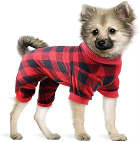 img 4 attached to 🐶 Mtliepte Red Plaid Dog Pajamas: Cozy and Warm Pet Clothes for Your Furry Friend