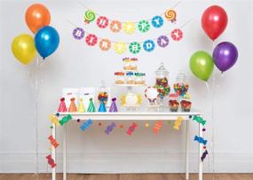 img 1 attached to 🌈 Sugar Rush Rainbow: Candy Garland, Pom Pom, Candy Shop Theme, Birthday & Baby Shower Décor, Boys & Girls Room, Nursery Wall Art, Candy Bunting, Dessert Party Favor, Pompom Garland, Rainbow Party Supplies