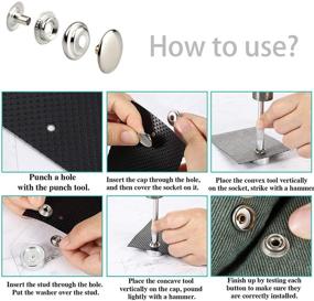 img 2 attached to 🔒 BetterJonny 200-Piece Stainless Steel Snap Fastener Kit: Heavy Duty Snap Button Press Stud Cap with Pliers and 3 Setting Tools for Marine Boat Canvas Bag Leather DIY Craft - 15mm