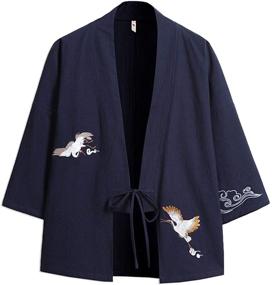 img 2 attached to 👘 Japanese Men's Sleep & Lounge Kimono Cardigan Noragi by Seidarise