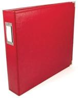 📚 we r memory keepers real red faux leather 12x12 3-ring binder album: elegant and durable! logo