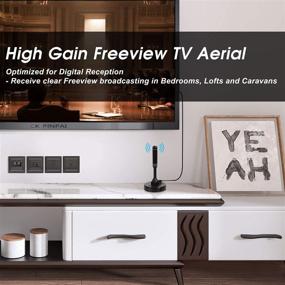 img 3 attached to 📺 HDTV Antenna - August DTA240 - Indoor/Outdoor Portable Digital Aerial with Magnetic Base and a 6.5ft Coax Cable, Offering a 50-Mile Range