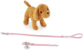 img 2 attached to 🐶 18 Inch Doll Accessories Set: Cute Brown Puppy Dog with Pink Leash, Coordinating Collar and Dog Tag - Perfect Fit for 18" American Girl Dolls