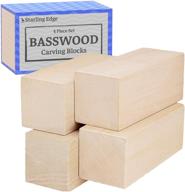 🪵 basswood carving blocks - 4 piece wood carving kit with large unfinished whittling wood blank blocks - 2x2x5 inches - ideal for kids or adults logo