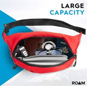 img 3 attached to Roam Unisex Fanny Pack - Runner and Gym Waist Bag - Travel Belt Bag with Large Capacity and Multiple Pockets - Secure Zipper Closure and Adjustable Strap - Durable Lightweight Polyester