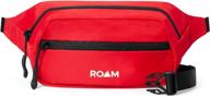 roam unisex fanny pack - runner and gym waist bag - travel belt bag with large capacity and multiple pockets - secure zipper closure and adjustable strap - durable lightweight polyester logo