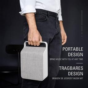 img 2 attached to 🔊 Vifa Oslo Bluetooth Speaker - Nordic Design, Perfect Portable Wireless Speaker with Smart APP - Compact Rechargeable Hi-Resolution Bluetooth Portable Speaker - Pebble Grey