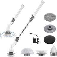 🧼 mastertop cordless power scrubber - electric spin scrubber with 5 adjustable spin brush heads, 1 extension handle - easy clean for shower cleaning, kitchen, bathroom - ideal for bathtub, tile, floor logo