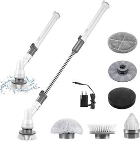 img 4 attached to 🧼 MASTERTOP Cordless Power Scrubber - Electric Spin Scrubber with 5 Adjustable Spin Brush Heads, 1 Extension Handle - Easy Clean for Shower Cleaning, Kitchen, Bathroom - Ideal for Bathtub, Tile, Floor