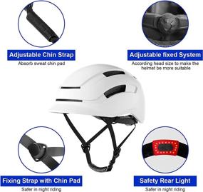 img 1 attached to YMINA Adult Bike Helmet with Rear LED Light | Urban Commuter Adjustable Helmet for Men and Women | Cycling Bicycle, Scooter, and Mountain Road Safety Helmet