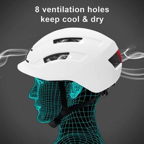 img 3 attached to YMINA Adult Bike Helmet with Rear LED Light | Urban Commuter Adjustable Helmet for Men and Women | Cycling Bicycle, Scooter, and Mountain Road Safety Helmet