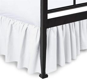 img 4 attached to 🛏️ Poly Cotton Queen Bed Skirt with Split Corners - White Solid, 14 Inch Drop for Luxurious Sheet and Room Décor from Bhoomi Impex