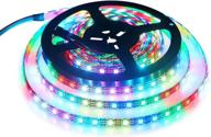 12v ws2815 (ws2812b) led strip light - 5m 300 pixels, aclorol individual addressable 5050 rgb led flex tape, waterproof ip65, black pcb, dc 12v логотип