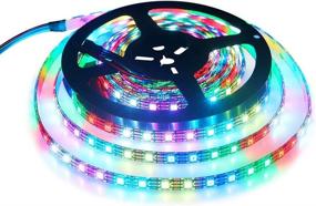 img 4 attached to 12V WS2815 (WS2812B) LED Strip Light - 5M 300 Pixels, Aclorol Individual Addressable 5050 RGB LED Flex Tape, Waterproof IP65, Black PCB, DC 12V