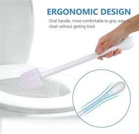 img 2 attached to 🚽 Toilet Brush and Holder: Deep Cleaning, Durable Brush Head with Stable Drip-Proof Base, Long Handle, Non-Slip - White