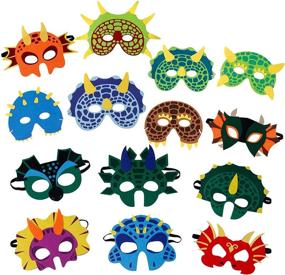 img 4 attached to 🦖 Dinosaur Party Masks: 26-Pack Masquerade & Halloween Face Masks for Kids Birthday Themed Parties - 14 Styles!