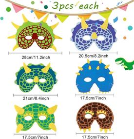 img 3 attached to 🦖 Dinosaur Party Masks: 26-Pack Masquerade & Halloween Face Masks for Kids Birthday Themed Parties - 14 Styles!