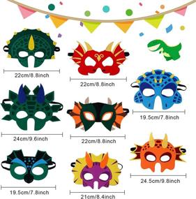 img 2 attached to 🦖 Dinosaur Party Masks: 26-Pack Masquerade & Halloween Face Masks for Kids Birthday Themed Parties - 14 Styles!