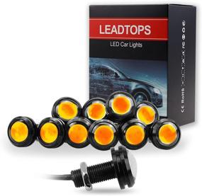 img 4 attached to LEADTOPS 10Pcs 18Mm 12V Eagle Eye LED Car Противотуманные фары DRL Дневные ходовые огни Резервный задний задний рок-фонарь Маленькая лампочка (Yellow