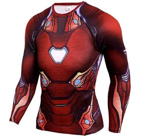 img 3 attached to Fashion Graphic Superhero Compression Workouts Boys' Clothing and Tops, Tees & Shirts