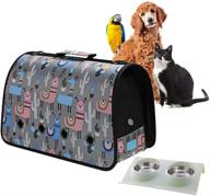 versatile travel cage for birds, cats, small dogs & pets | breathable carrier with bowls, 2 doors & shoulder strap | easy access for pets, cats, birds | food bowl for dogs & cats included logo