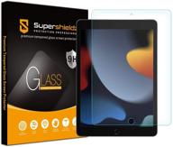 закаленное стекло supershieldz для защиты экрана apple ipad 10,2 дюйма (9/8/7 поколение, 2021/2020/2019) - антицарапающее, без пузырьков дизайн логотип