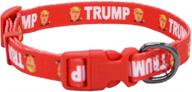 🐶 stylish and durable dog collar – adjustable donald trump-themed heavy duty nylon collar for dogs of all sizes logo