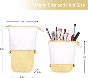 img 2 attached to 📐 Telescopic Pop-up Pen Case: Expandable Stand-up Storage Pouch with Corduroy Upgrade - 2 Pack