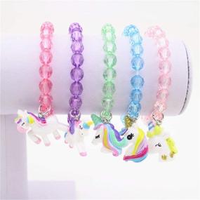 img 4 attached to Colorful Unicorn Bracelet Bracelets Pendant