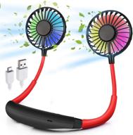 🌀 amposei neck fan - upgraded version portable fan hands-free small personal mini usb fan - rechargeable 3 speeds, 360 degree adjustable - with led light & aromatherapy - wearable fan for sports, travel, and outdoor activities logo