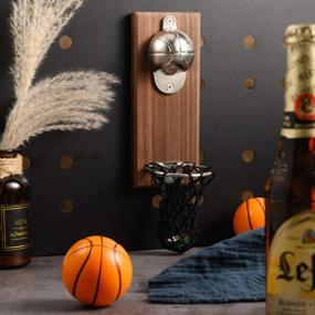 img 2 attached to 🏀 Dunk-N-Pop: Magnetic Basketball Bottle Opener with Cap Collector Catcher – The Ultimate Gift for Basketball and Beer Enthusiasts!